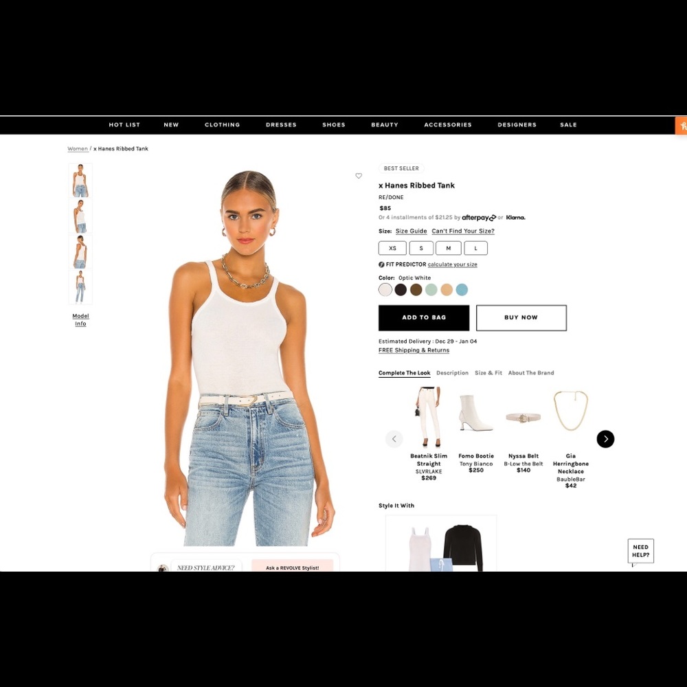 White Re/Done Tank Top